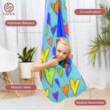 Load image into Gallery viewer, SAVOIZ Sensory Swing- Hearts designed by Hollin 5 years old.
