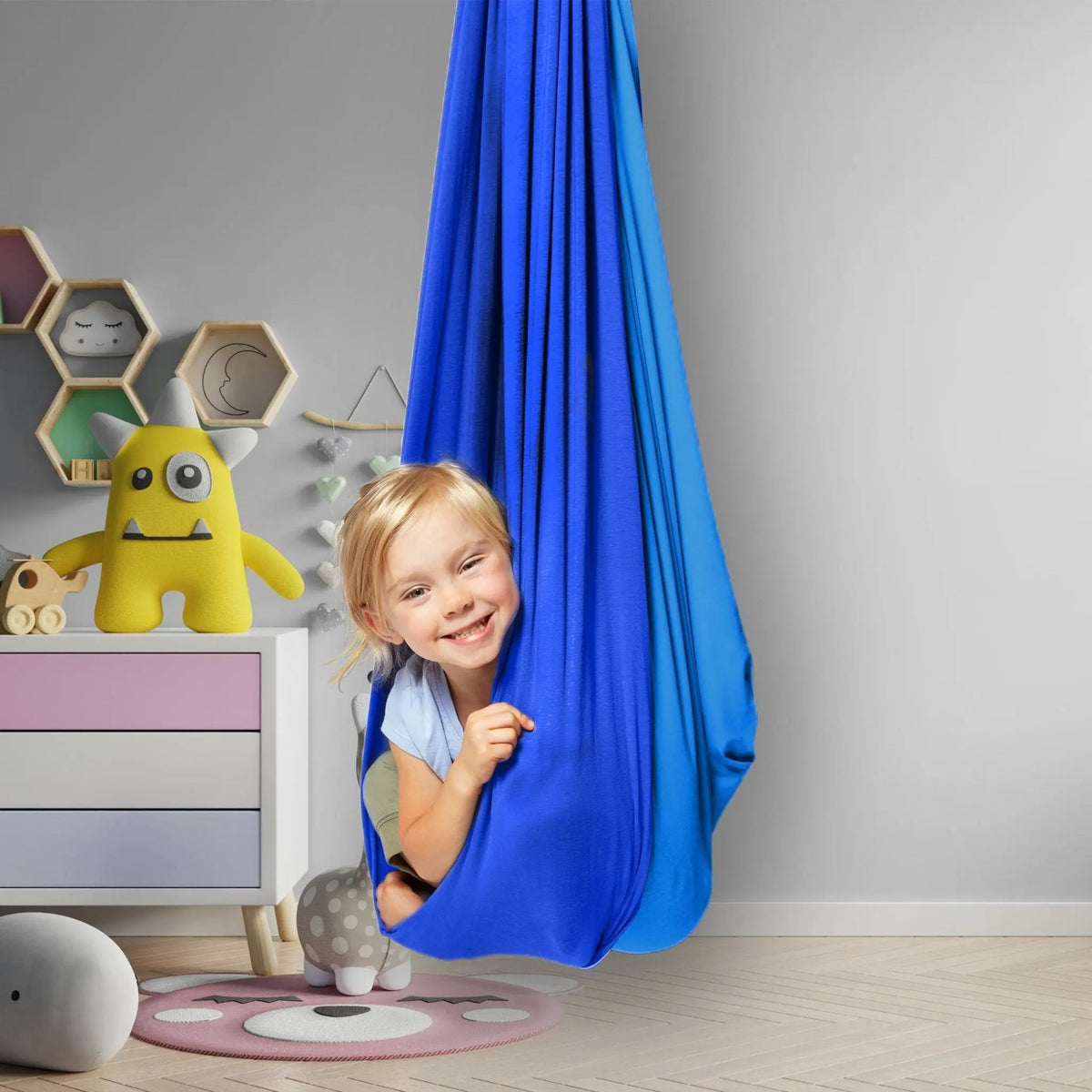 Blue Indoor & Outdoor Sensory Swing for Kids | Savoiz
