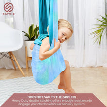 Load image into Gallery viewer, Tie Dye Teal Sensory Swing - Savoiz