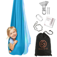 Load image into Gallery viewer, Tie Dye Teal Sensory Swing - Savoiz