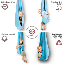 Load image into Gallery viewer, Tie Dye Teal Sensory Swing - Savoiz