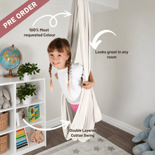 Load image into Gallery viewer, Sensory swing for kids- White cotton - Savoiz
