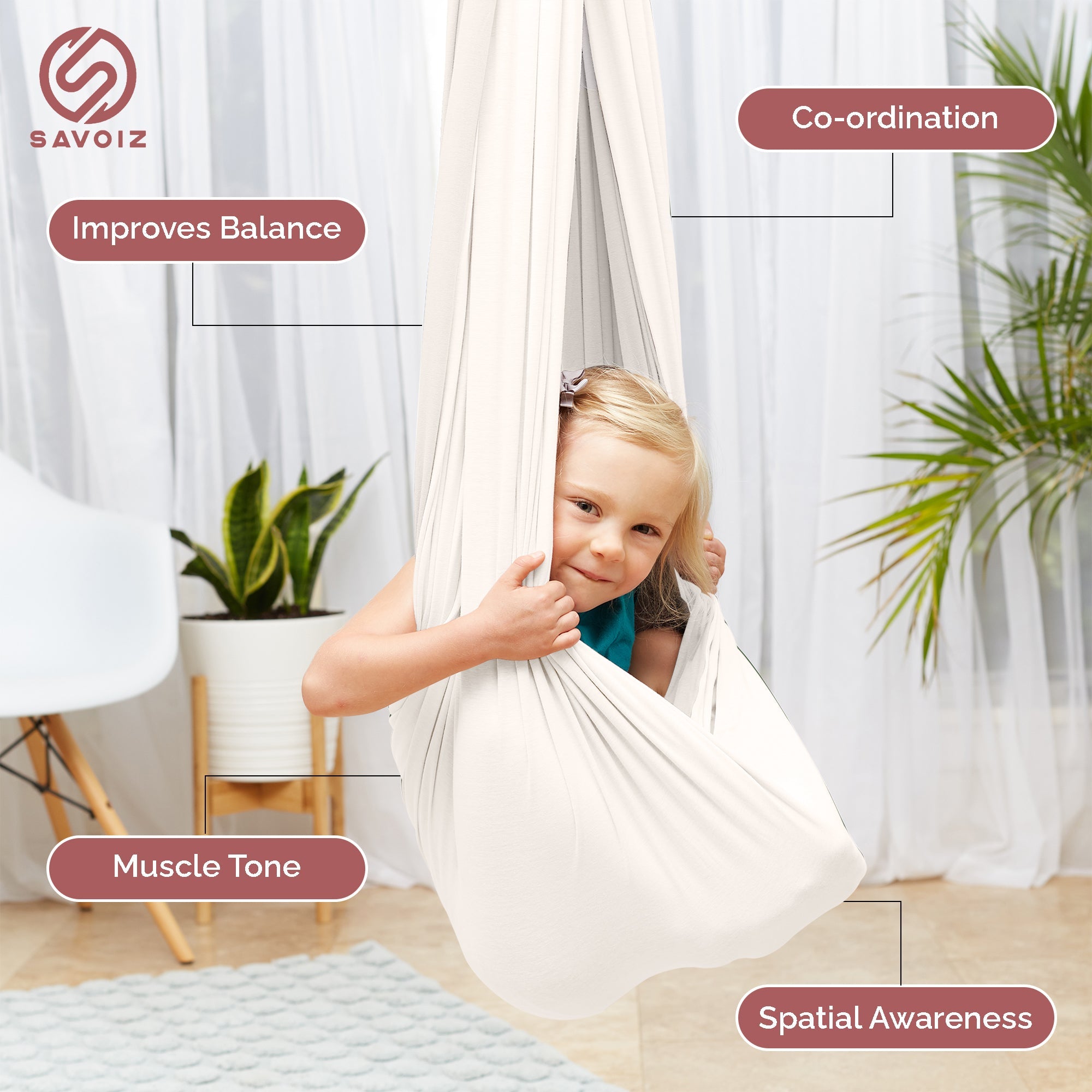 White Sensory Swing - Savoiz