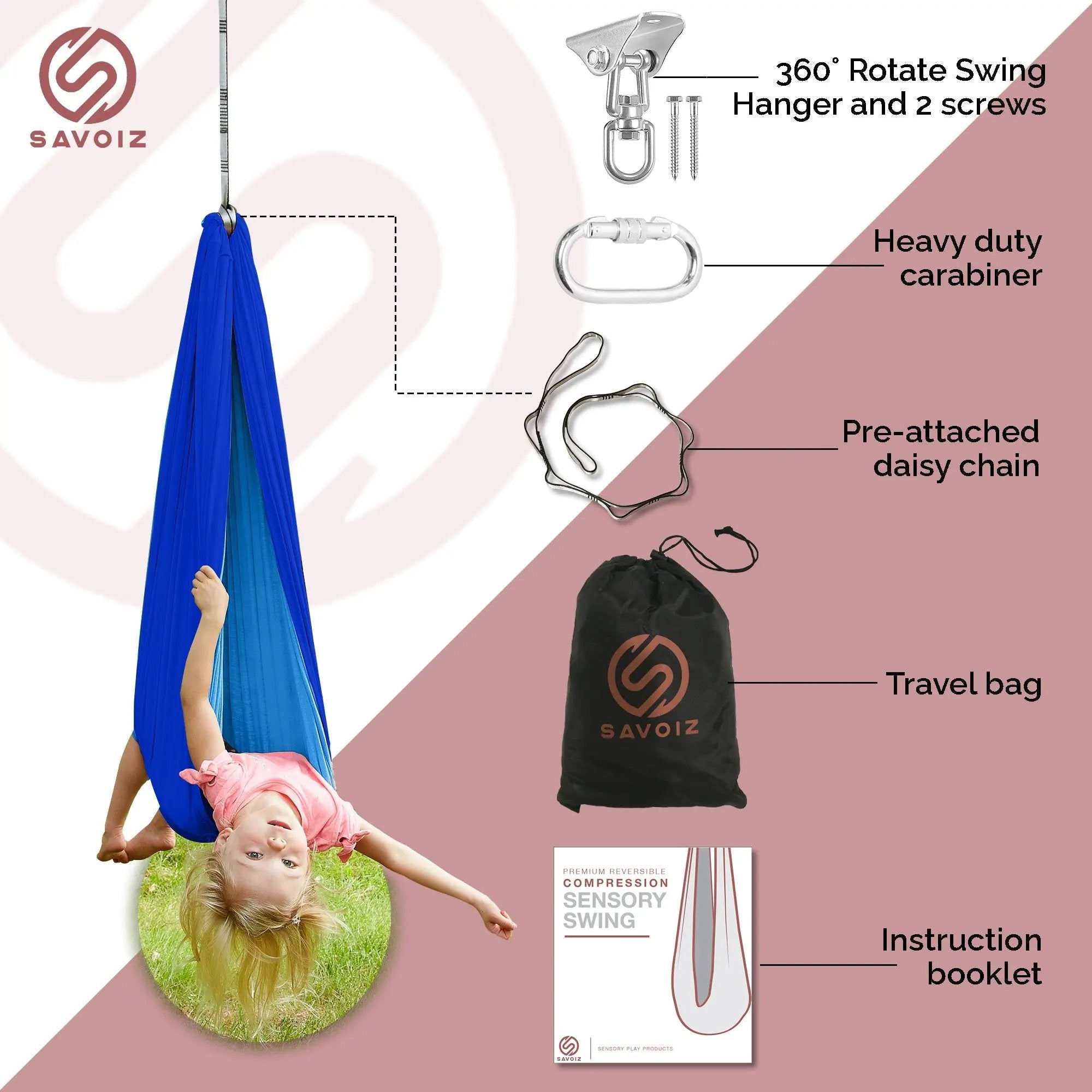Blue Sensory Swing - Savoiz