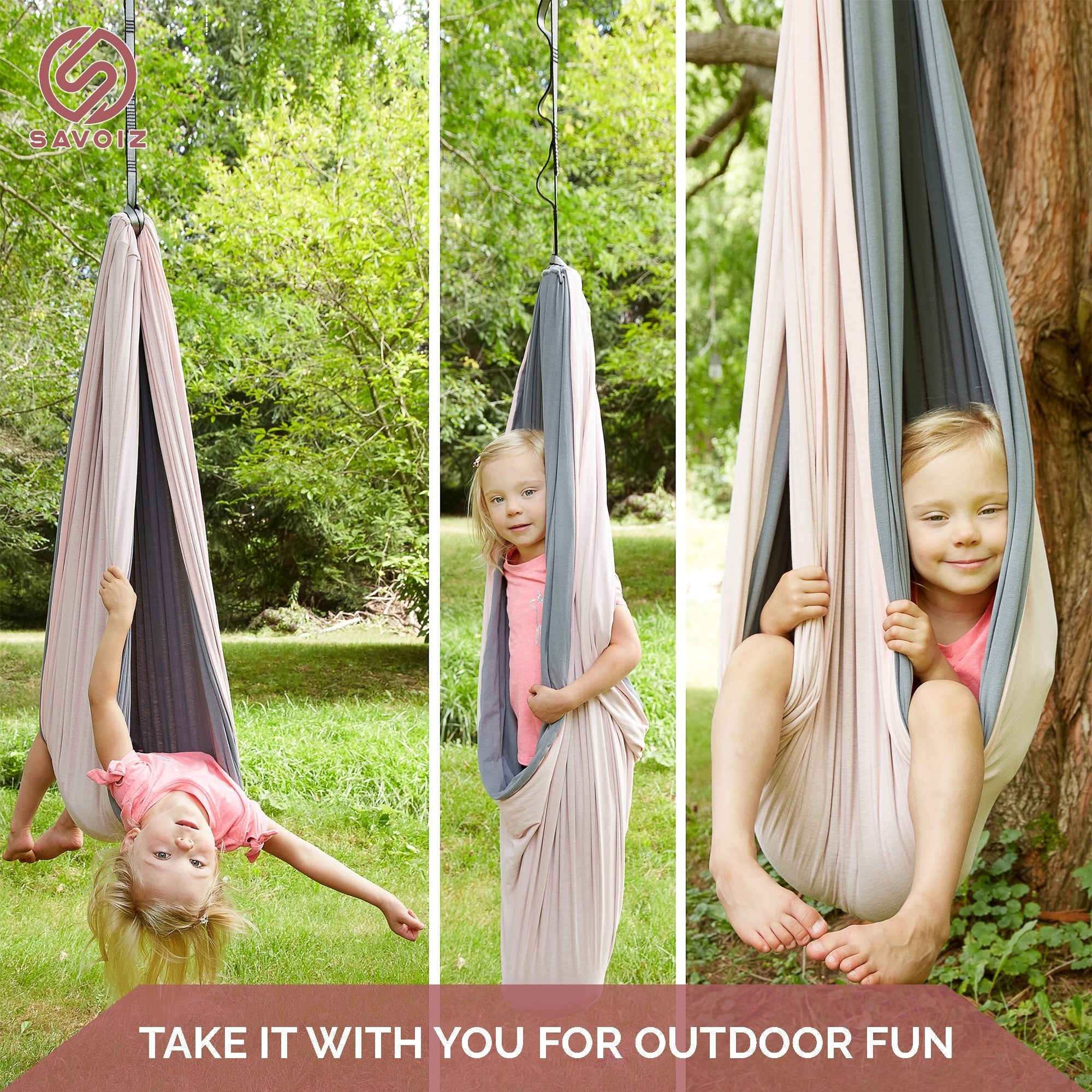 Pink & Grey Sensory Swing (Canada) - Savoiz