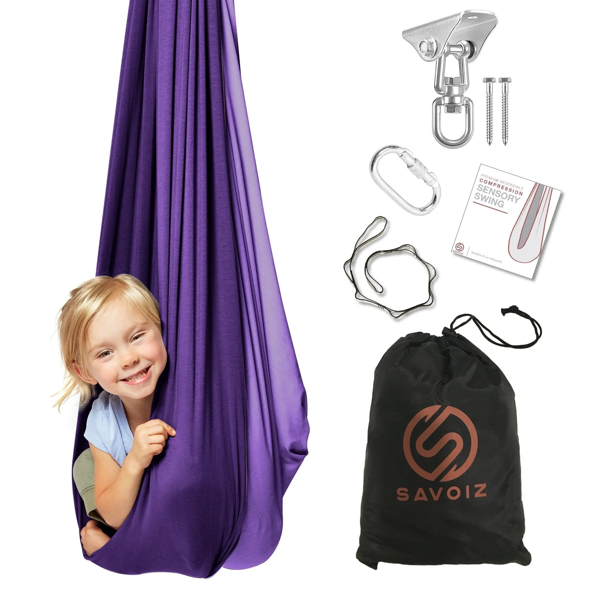 Purple Two-Toned Sensory Swing for Kids | Indoor & Outdoor Therapy
